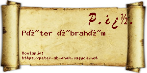 Péter Ábrahám névjegykártya