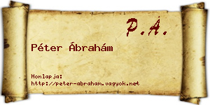 Péter Ábrahám névjegykártya